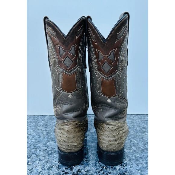 WILD WEST TAUPE GENUINE FULL QUILL OSTRICH WESTERN COWBOY BOOT MEN US 8 EE main image 6